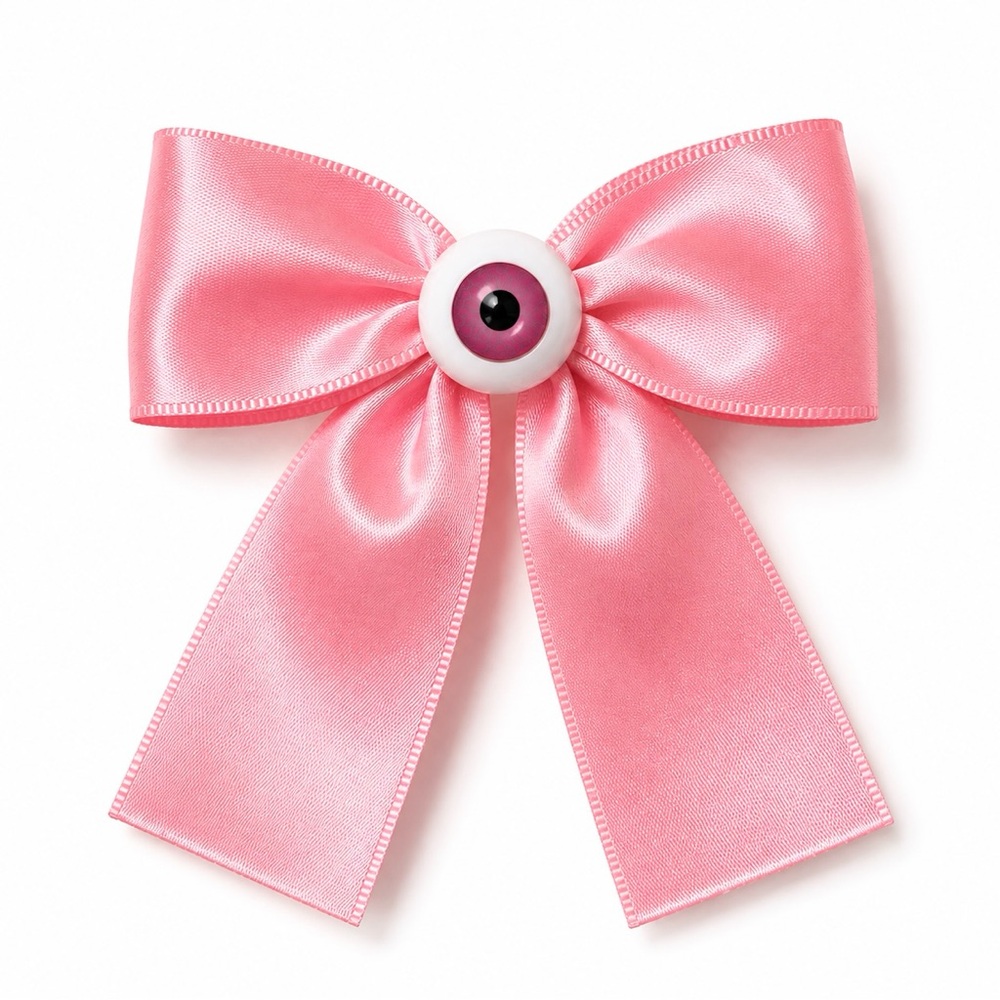 Bow Eyeball Clip – 1.5” Ribbon - Fairy Floss